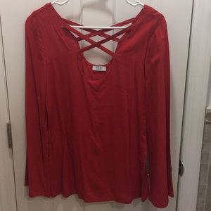 Tobi red long sleeve shirt